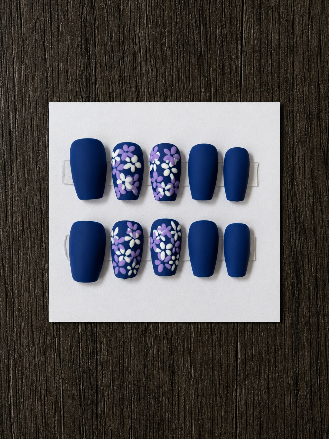 Midnight Bloom | Coffin Soft Gel Press-On Nails