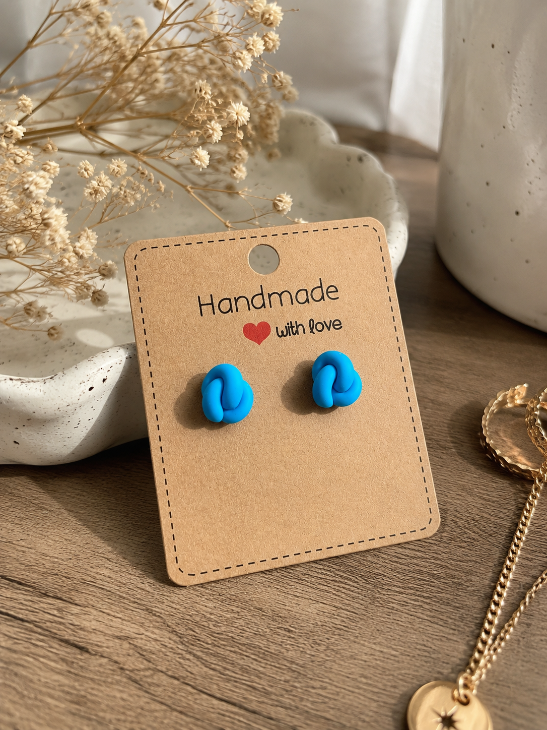Handmade Knot Stud Earrings