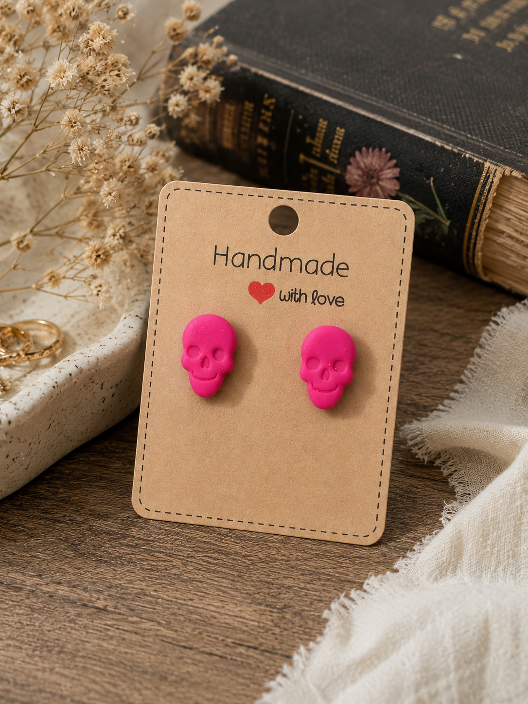 Handmade Skull Stud Earrings