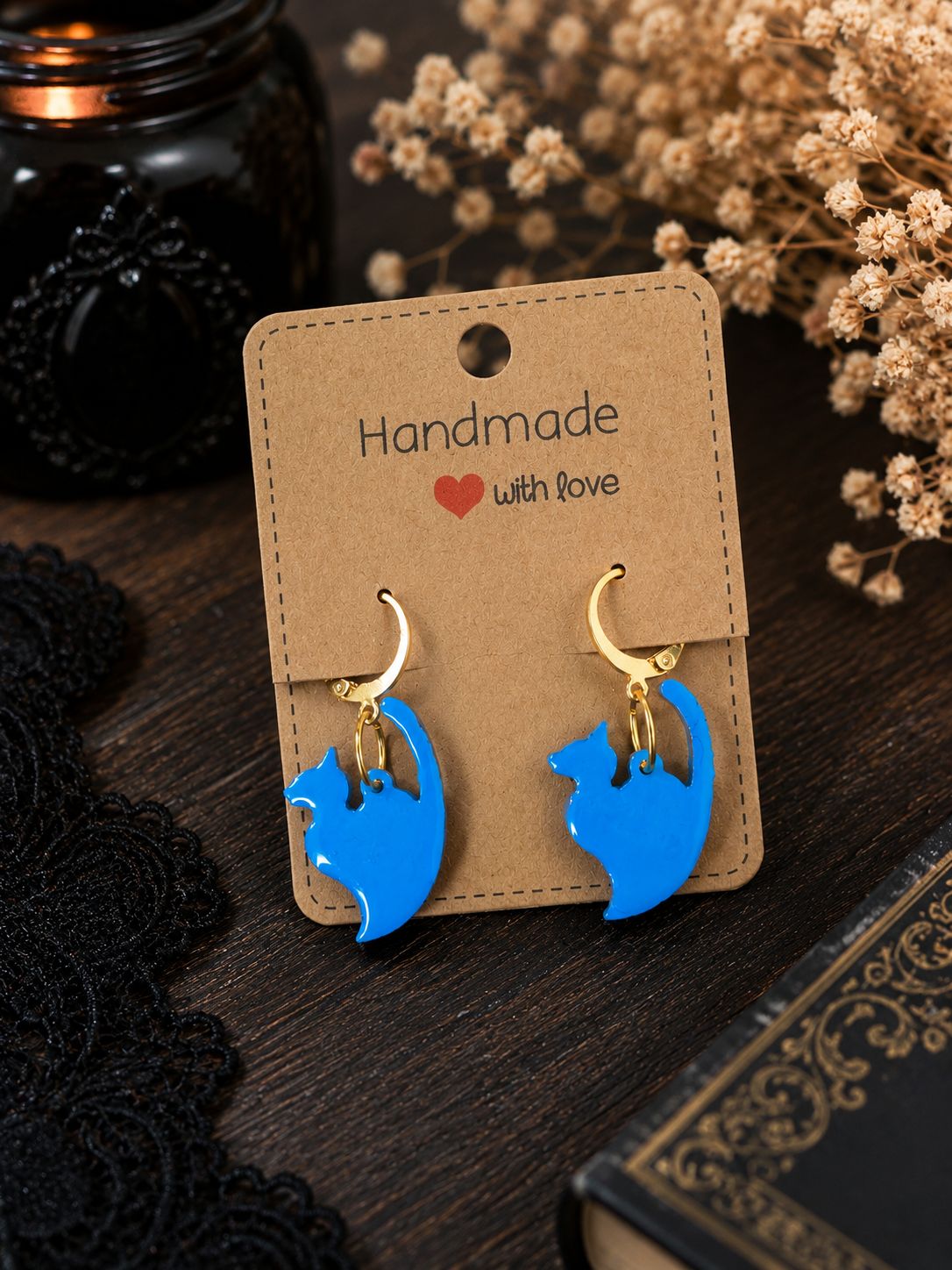 Curious Cat Hoop Earrings