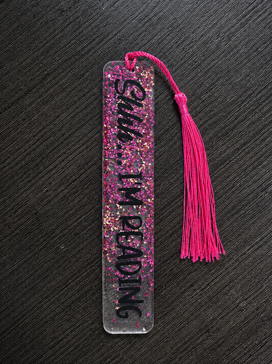Shhh... I'm Reading Bookmark (Pink Glitter Edition)
