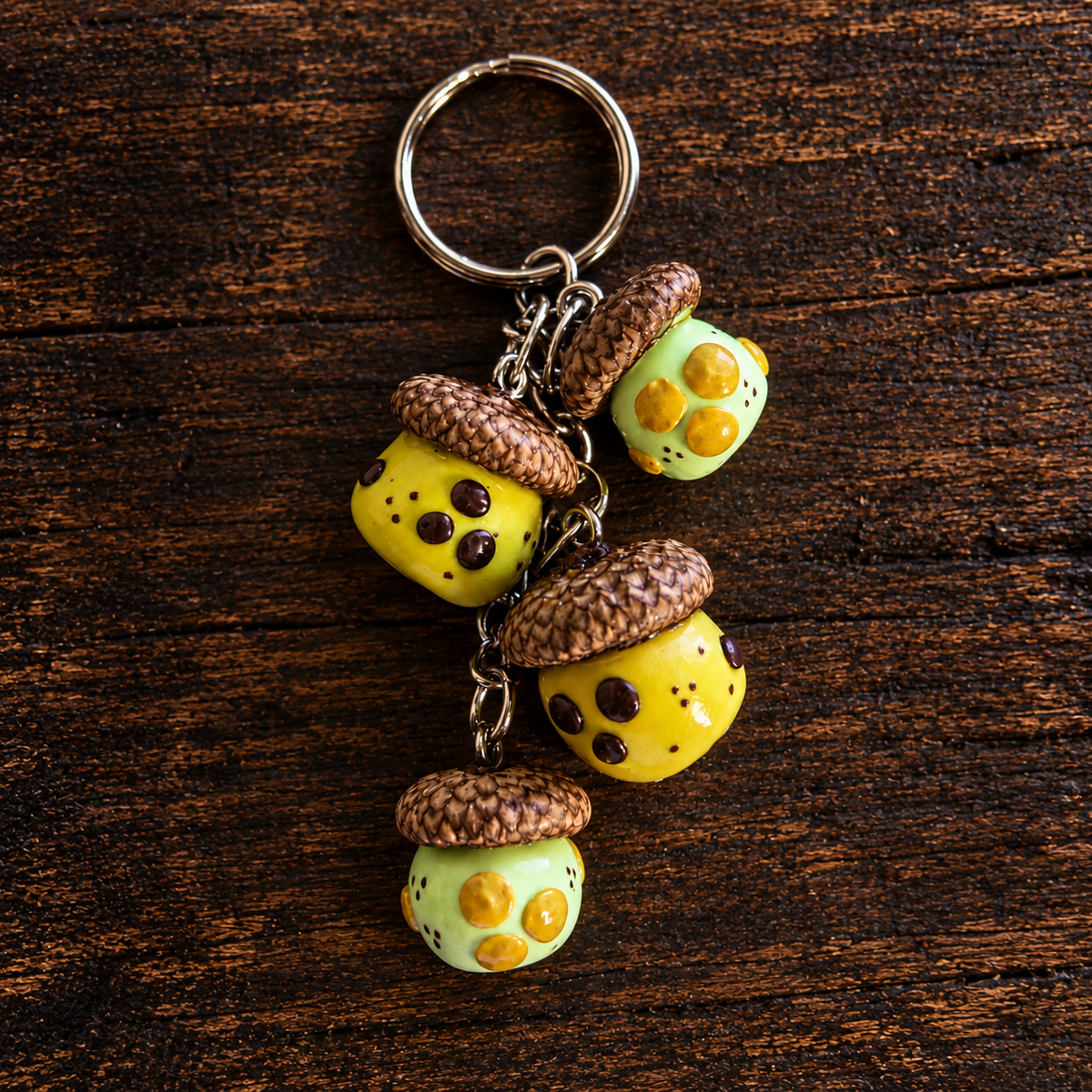 Enchanted Acorn Mushroom Keychain