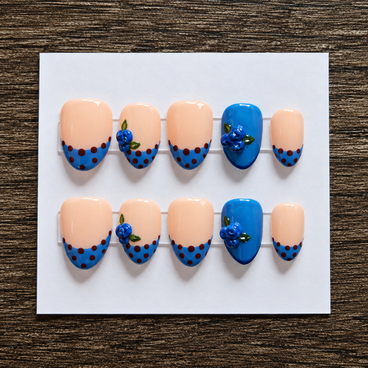 Blueberry Bramble | Short Almond Soft Gel Press-On Nails