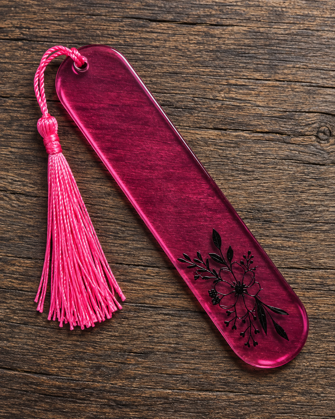 Midnight Bloom Resin Bookmark
