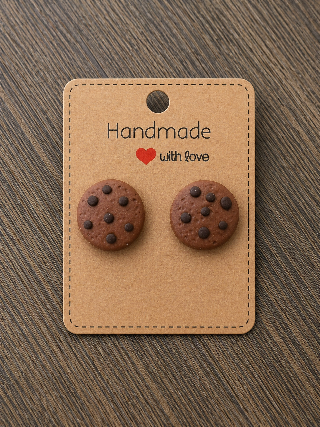 Chocolate Chip Cookie Stud Earrings