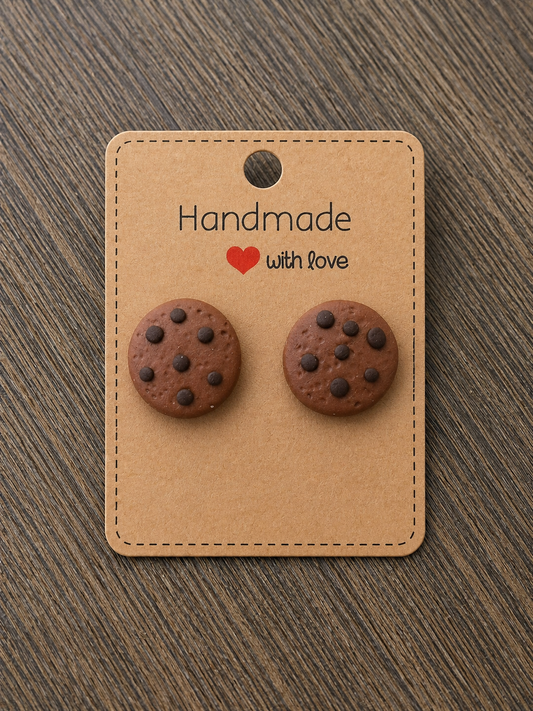Chocolate Chip Cookie Stud Earrings