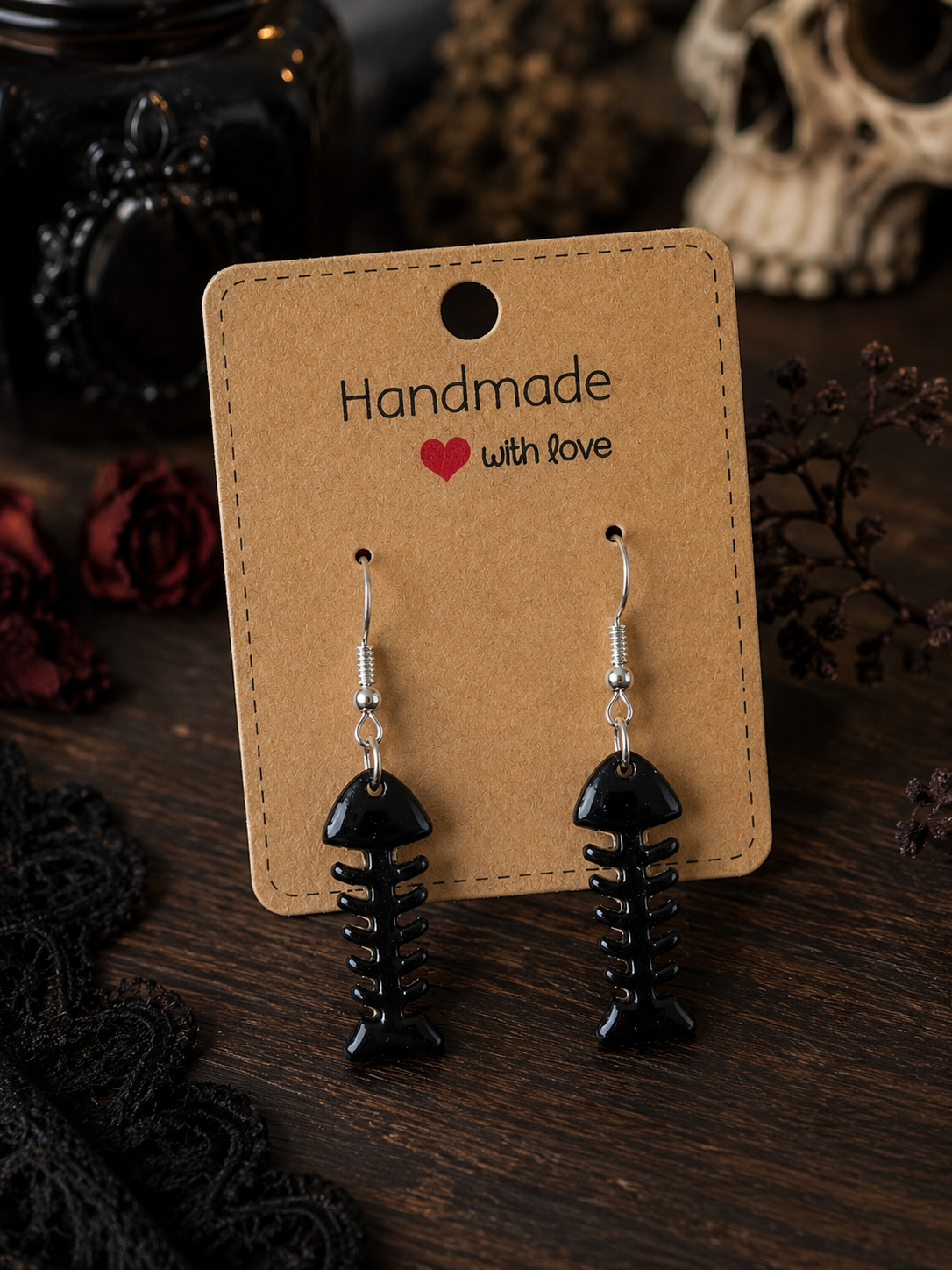 Fishbone Dangle Earrings