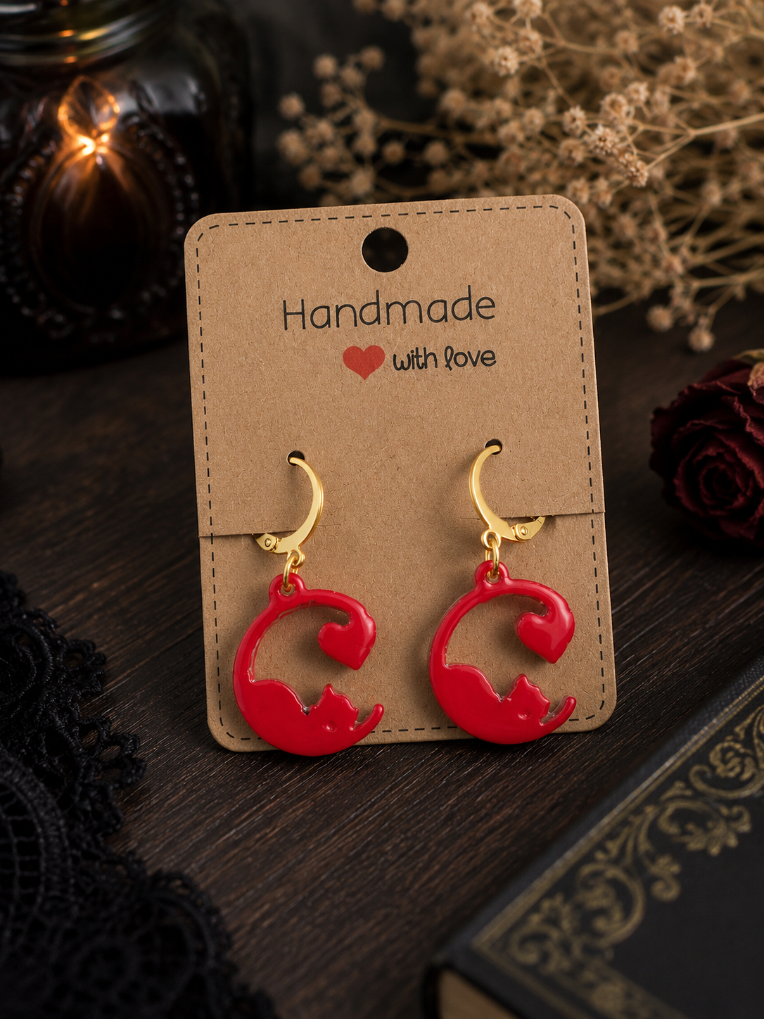 Curious Cat Hoop Earrings