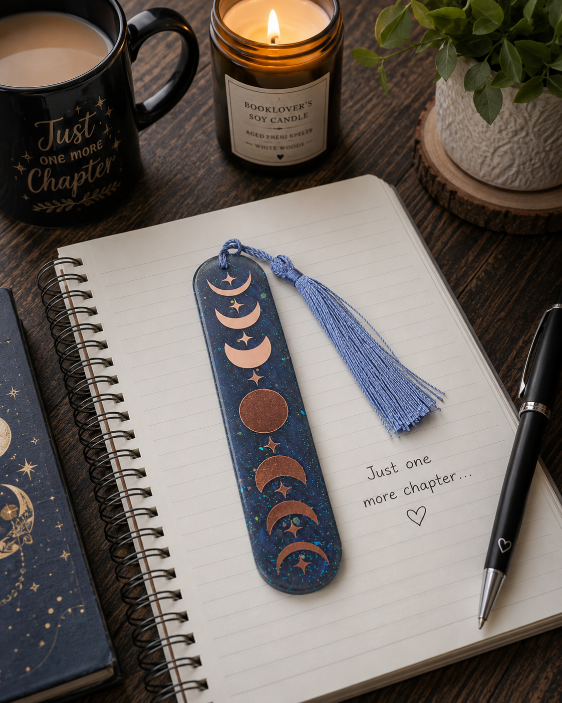 Celestial Moon Phases Bookmark