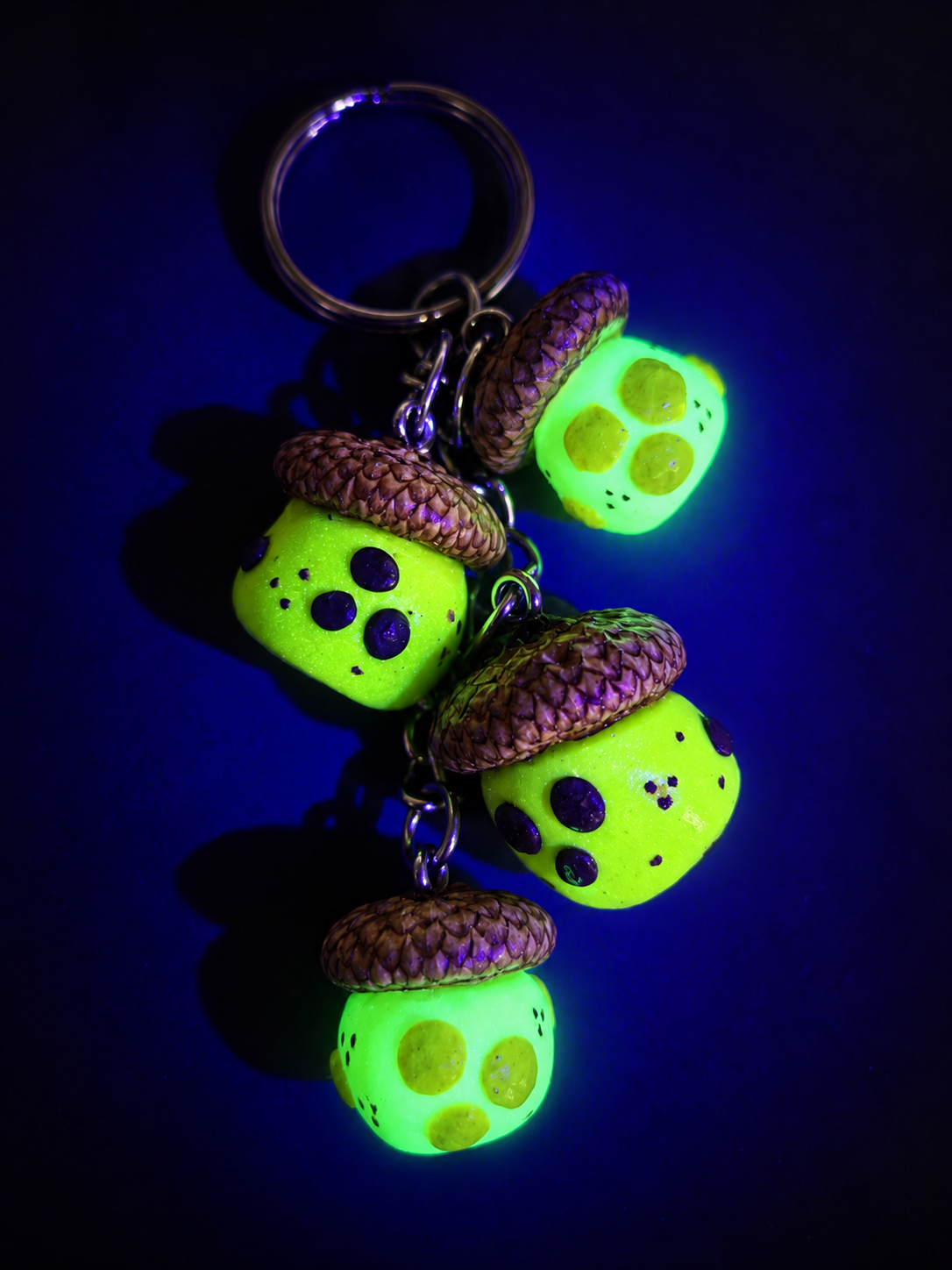 Enchanted Acorn Mushroom Keychain