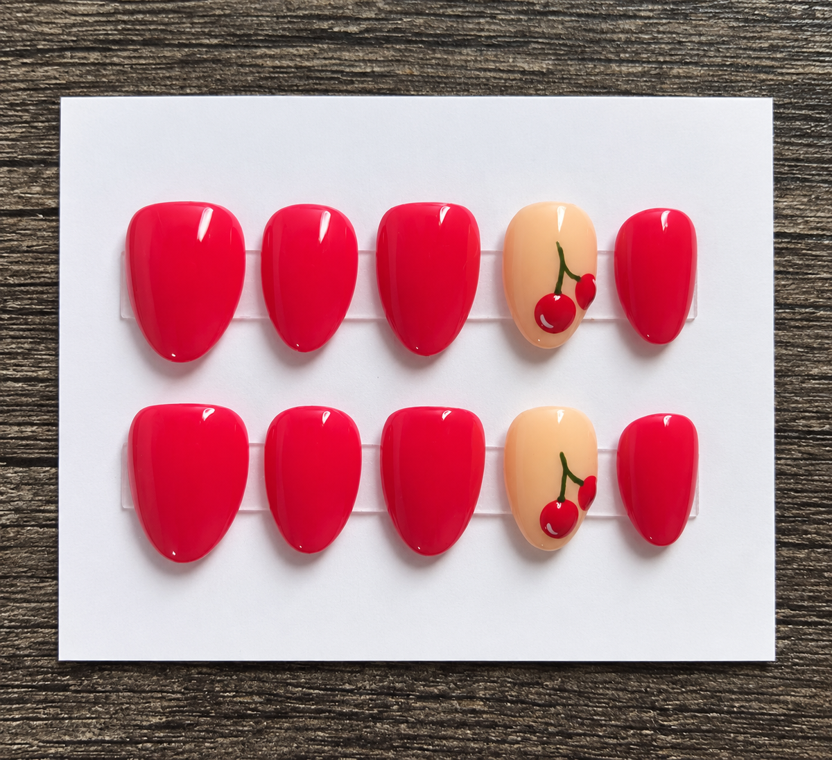 Cherry Pop  | Short Almond Soft Gel Press-On Nails